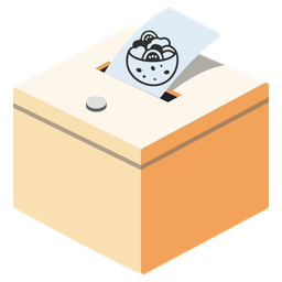 stuffed flatbread and ballot box with ballot