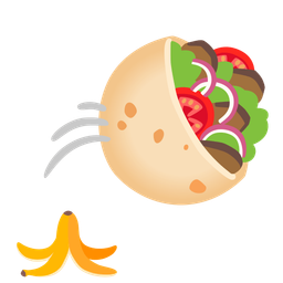 stuffed flatbread and banana