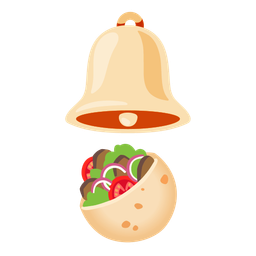 stuffed flatbread and bell