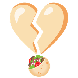 stuffed flatbread and broken heart