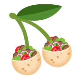 stuffed flatbread and cherries