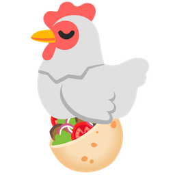 stuffed flatbread and chicken