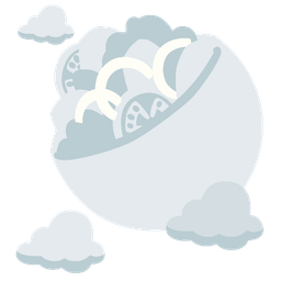 stuffed flatbread and cloud