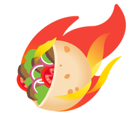 stuffed flatbread and comet