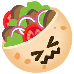 stuffed flatbread and confounded face