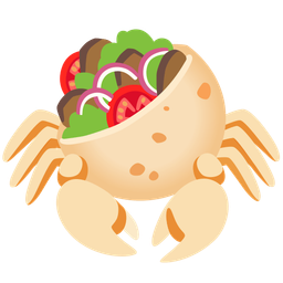 stuffed flatbread and crab