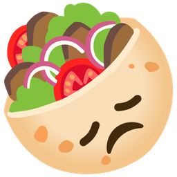 stuffed flatbread and disappointed face