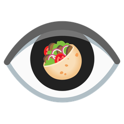 stuffed flatbread and eye