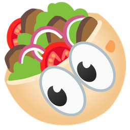 stuffed flatbread and eyes