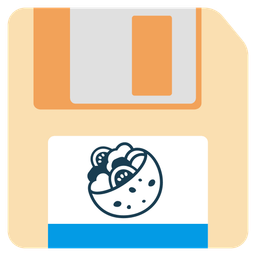 stuffed flatbread and floppy disk