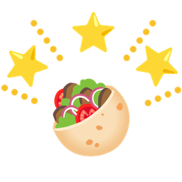 stuffed flatbread and glowing star