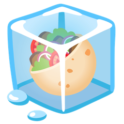 stuffed flatbread and ice