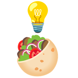 stuffed flatbread and light bulb