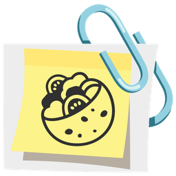 stuffed flatbread and linked paperclips