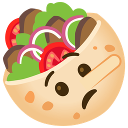 stuffed flatbread and lying face