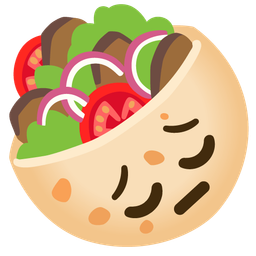 stuffed flatbread and pensive face