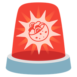 stuffed flatbread and police car light