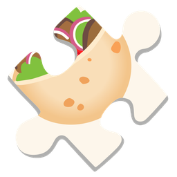 stuffed flatbread and puzzle piece