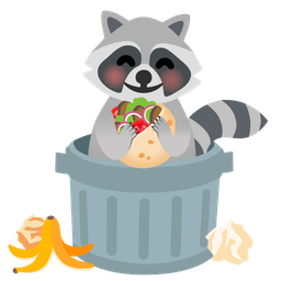 stuffed flatbread and raccoon