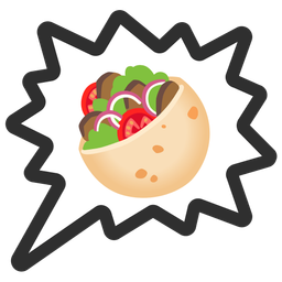 stuffed flatbread and right anger bubble