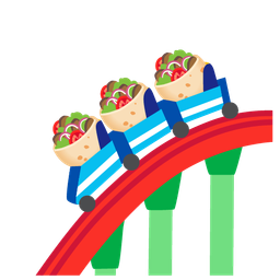 stuffed flatbread and roller coaster