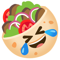 Stuffed flatbread and Rolling on the floor laughing