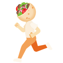 stuffed flatbread and running shoe