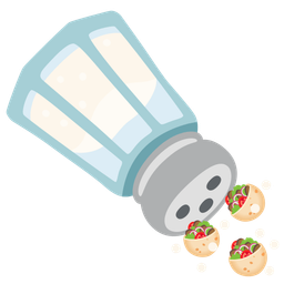 stuffed flatbread and salt