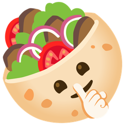 stuffed flatbread and shushing face