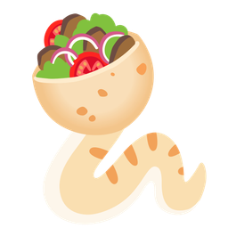 stuffed flatbread and snake