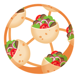 stuffed flatbread and soccer ball