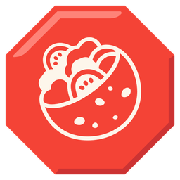 stuffed flatbread and stop sign