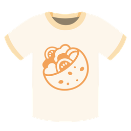 stuffed flatbread and t-shirt