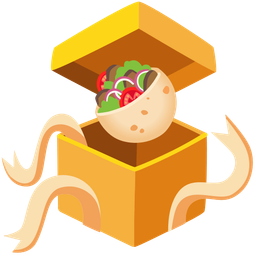 stuffed flatbread and wrapped gift