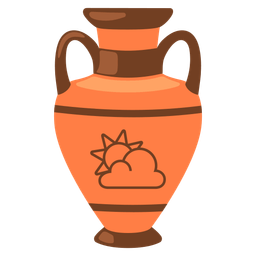 sun behind cloud and amphora