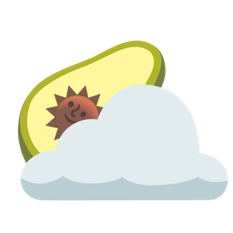 sun behind cloud and avocado