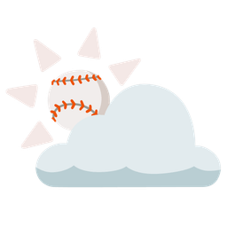 sun behind cloud and baseball