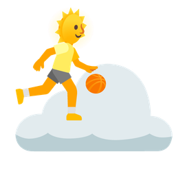 sun behind cloud and basketball