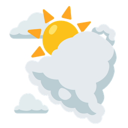 sun behind cloud and bell