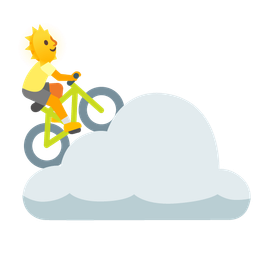 sun behind cloud and bicycle