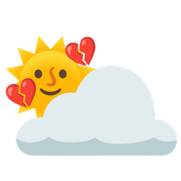 sun behind cloud and broken heart