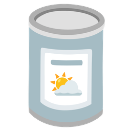 sun behind cloud and canned food