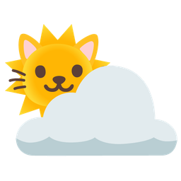 sun behind cloud and cat face