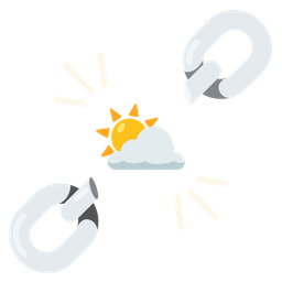 sun behind cloud and chains