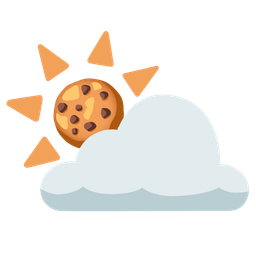 sun behind cloud and cookie