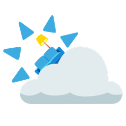 sun behind cloud and couch and lamp