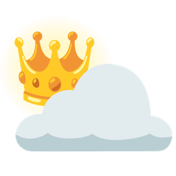 sun behind cloud and crown