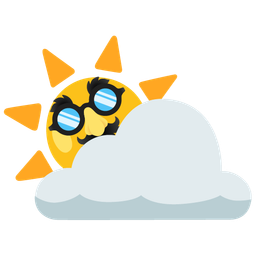 sun behind cloud and disguised face