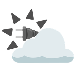sun behind cloud and electric plug