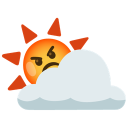 sun behind cloud and enraged face